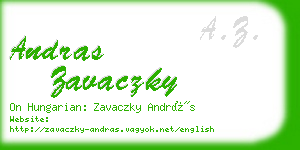 andras zavaczky business card